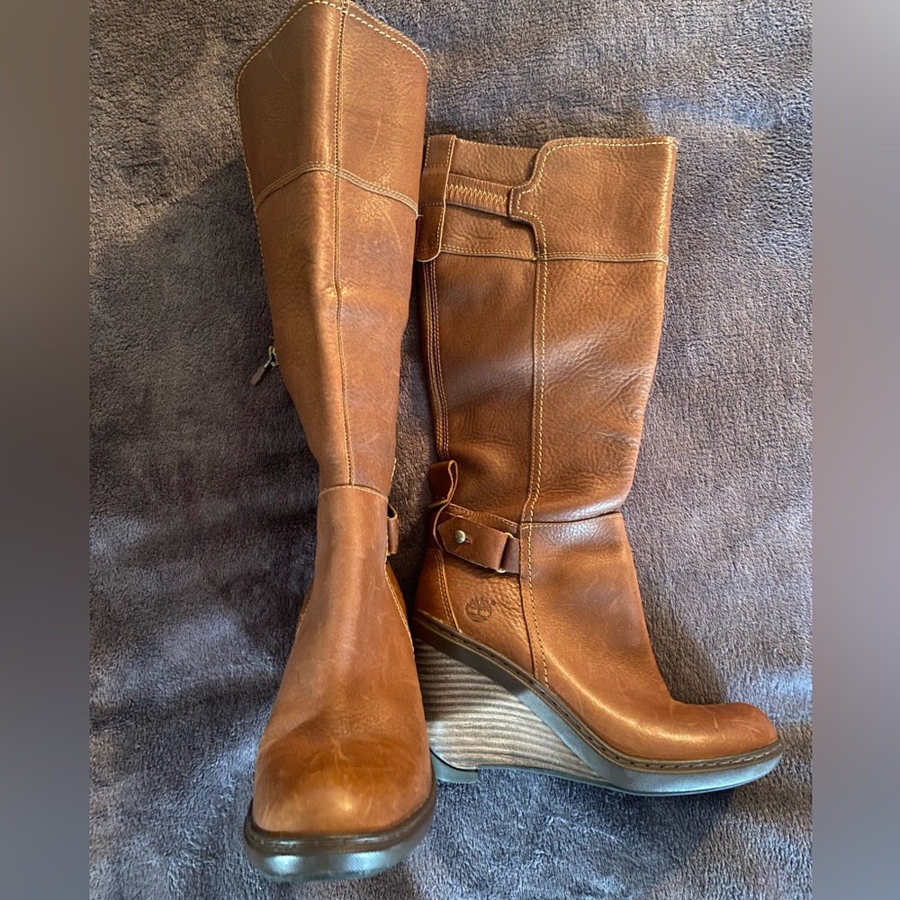 Women’s Timberland leather wedge boots